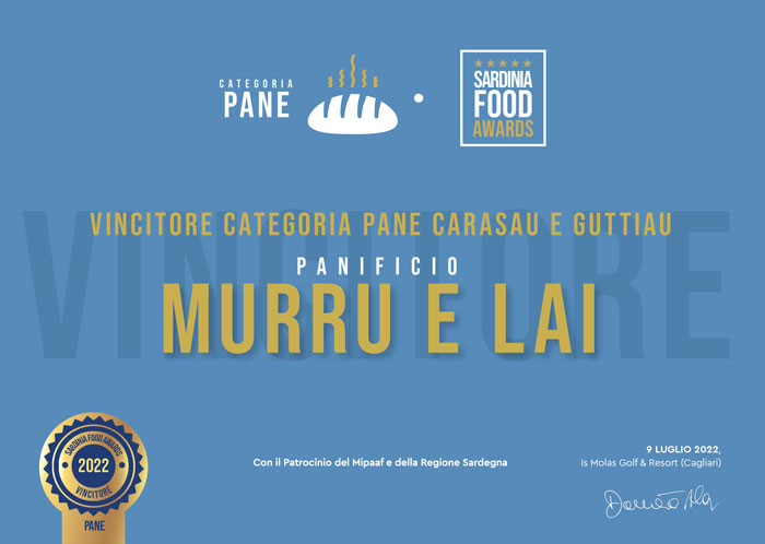 vincitore miglior carasau e guttiau ai Sardinia Food Awards